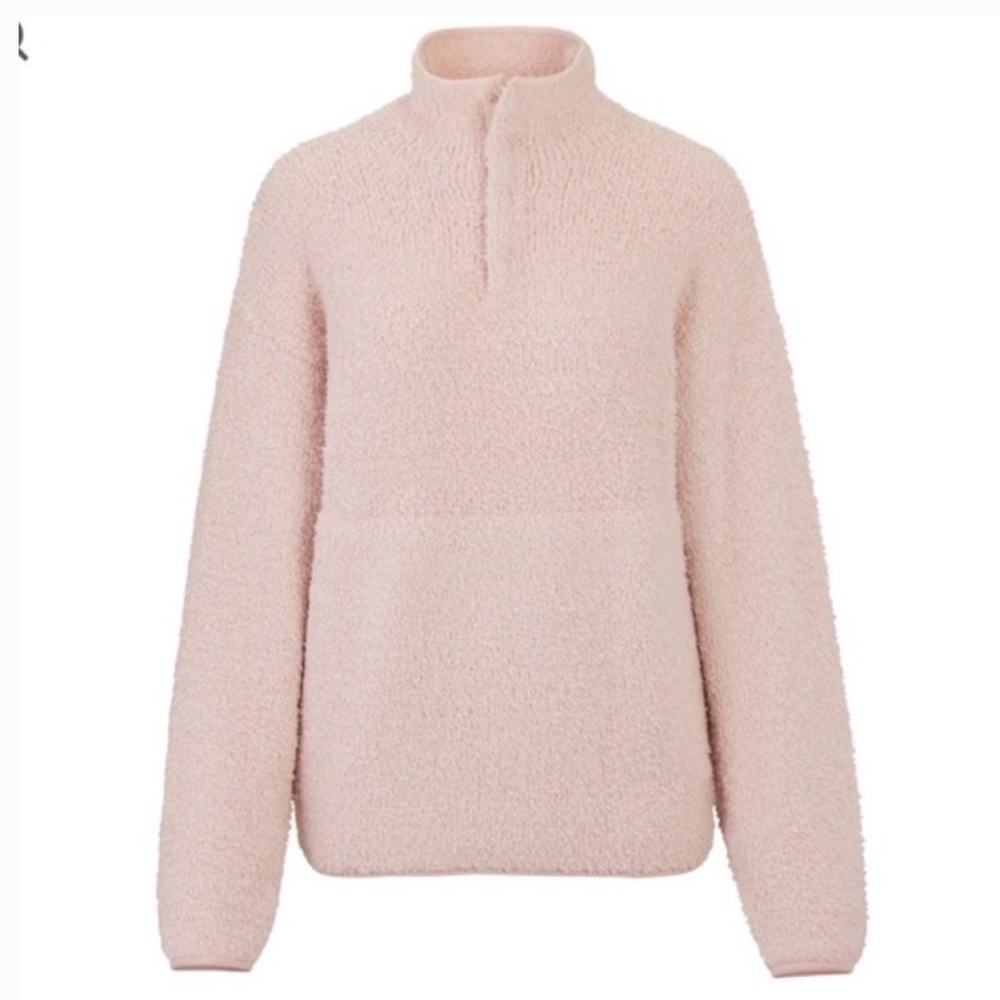 Skims Cozy Knit Pullover Quarter Button Up